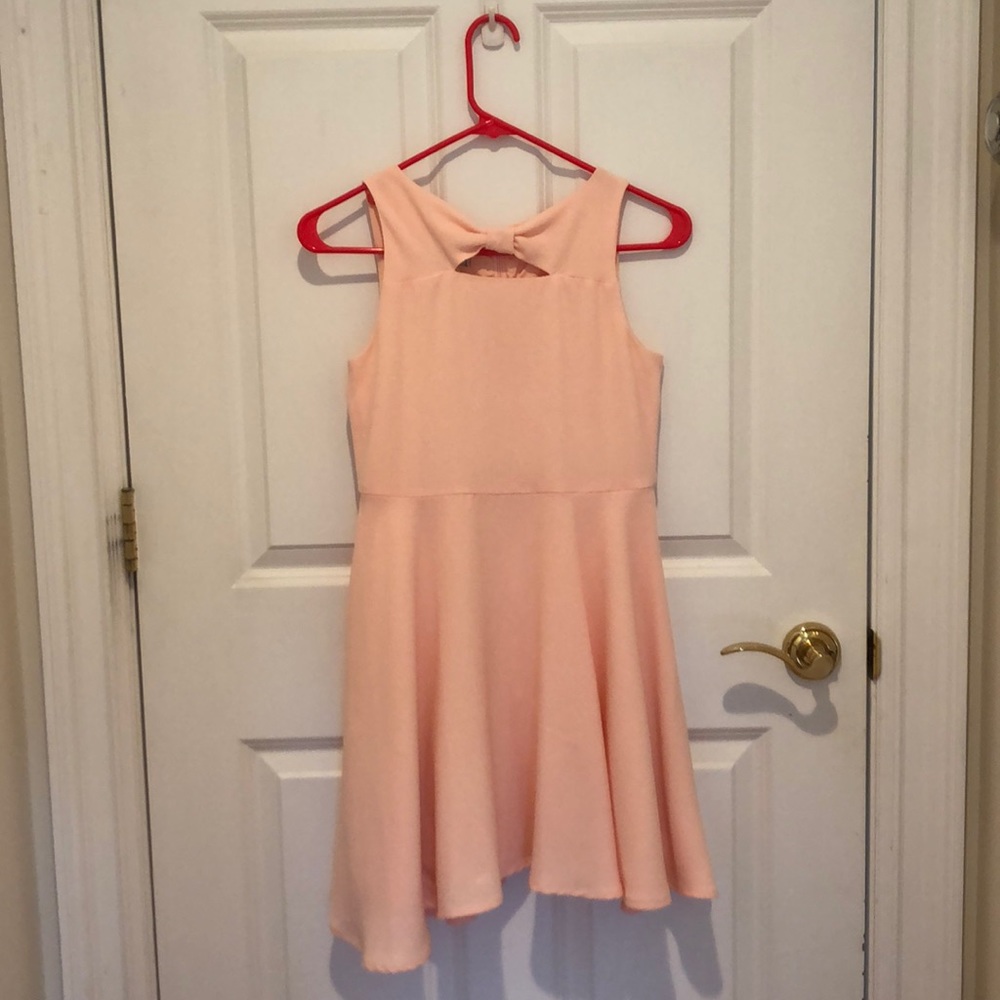 Peach bow dress